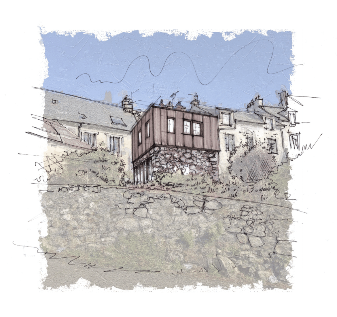 Retour client pour un projet de rénovation globale : réunir trois maisons en une seule.